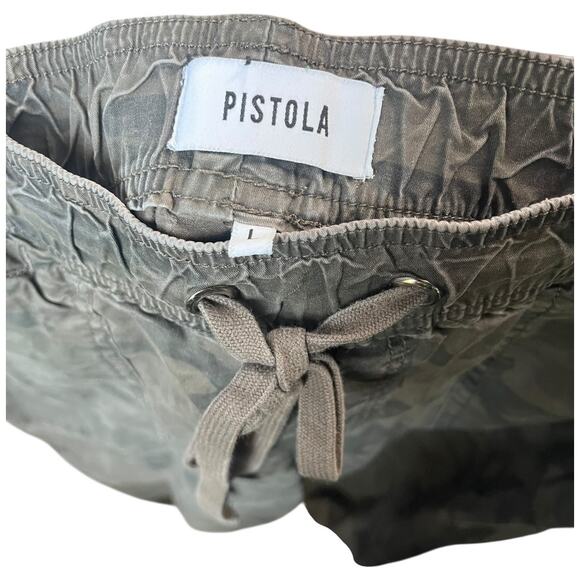 Pistola high rise green camo jogger pants elastic drawstring waist large - Picture 4 of 4